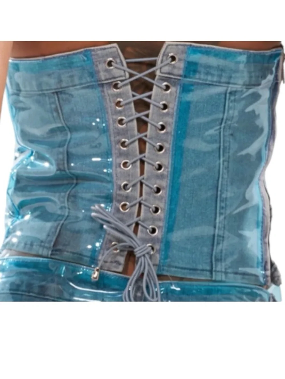 🔥AKIRA ELECTRIC FEEL DENIM WIDE LEG PANTS AND CORSET TOP - SET